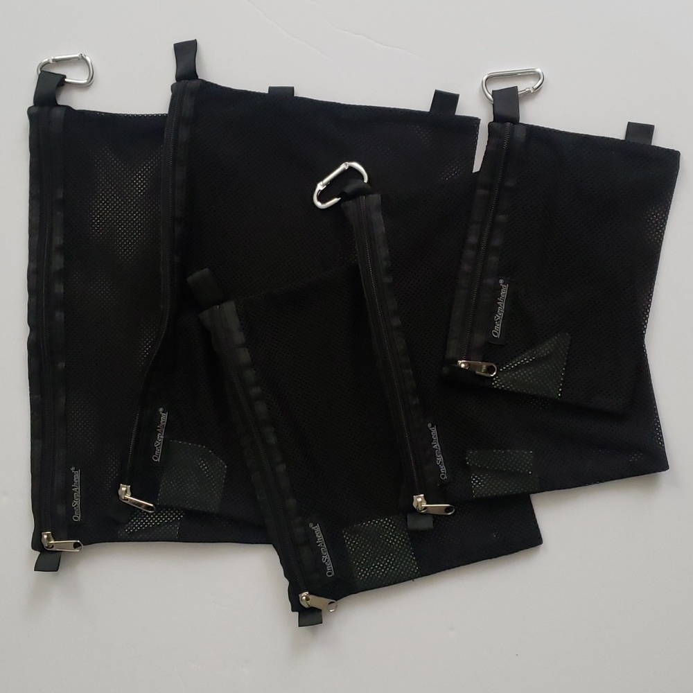 One Step Ahead Zippered Mesh Pouches -  Set of 5